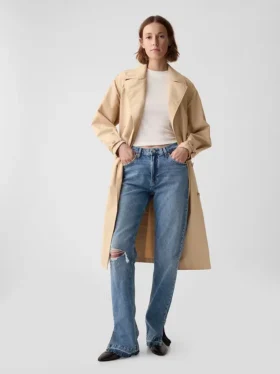 Jeans larghi a vita media in stile anni ’90
