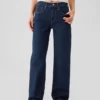Jeans larghi a vita media in stile anni ’90