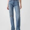 Jeans larghi a vita media in stile anni ’90