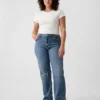Jeans larghi a vita media in stile anni ’90