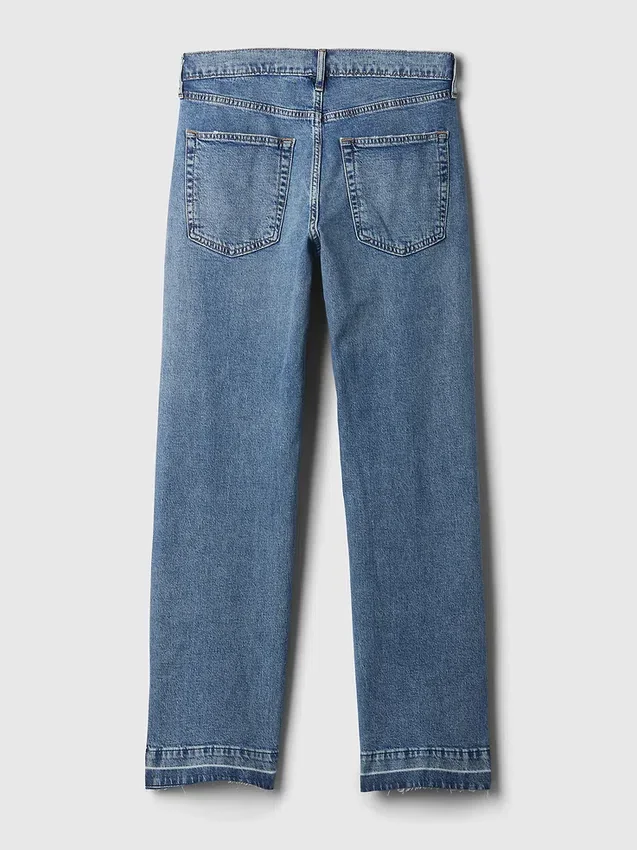 Jeans larghi a vita media in stile anni ’90