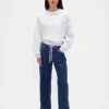 Jeans larghi anni '90 a vita bassa con coulisse