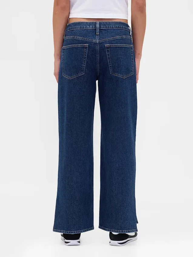 Jeans larghi anni '90 a vita bassa con coulisse