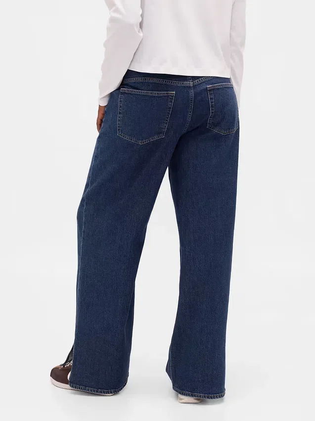 Jeans larghi anni '90 a vita bassa con coulisse