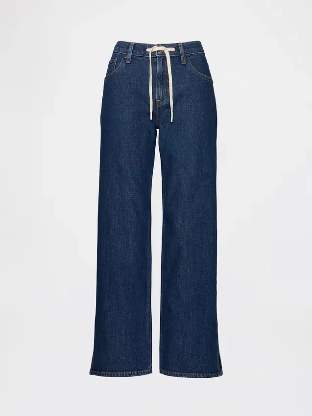 Jeans larghi anni '90 a vita bassa con coulisse