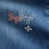 Jeans larghi da bambino a vita bassa con ricami