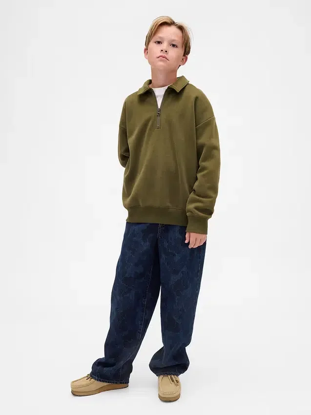 Jeans larghi da bambino in stile mimetico
