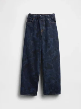Jeans larghi da bambino in stile mimetico