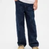 Jeans larghi da bambino in stile mimetico