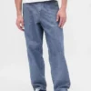 Jeans larghi in chambray pesante