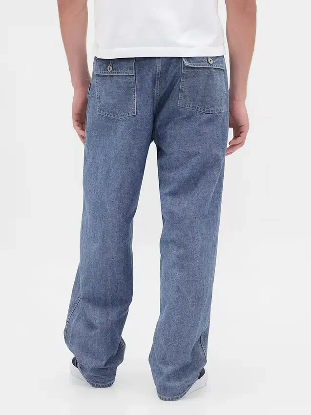 Jeans larghi in chambray pesante