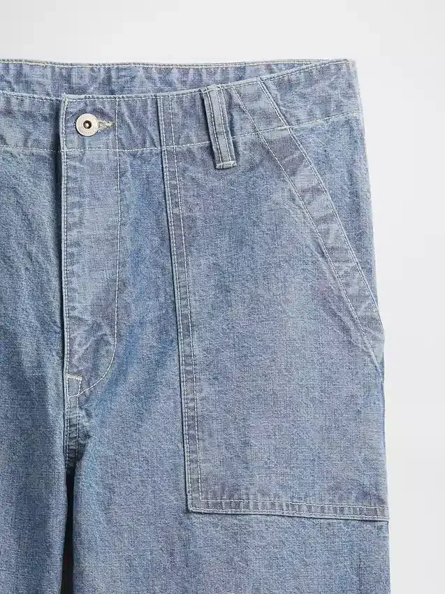 Jeans larghi in chambray pesante