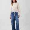 Jeans larghi in maglia a vita media