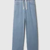 Jeans larghi in maglia a vita media