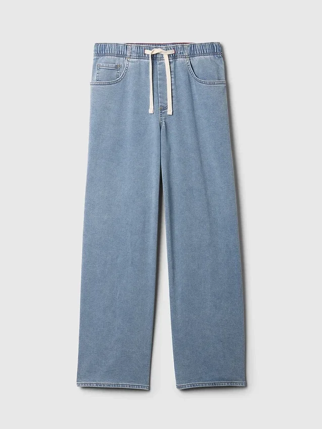 Jeans larghi in maglia a vita media