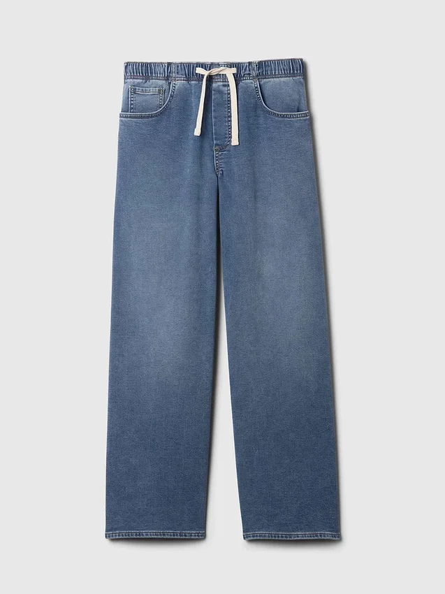 Jeans larghi in maglia a vita media