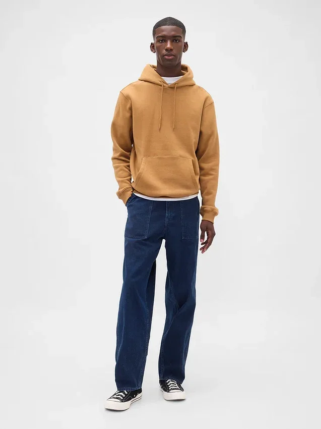 Jeans larghi in tela
