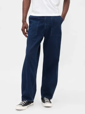 Jeans larghi in tela
