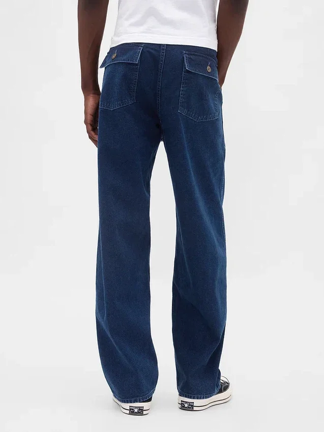 Jeans larghi in tela