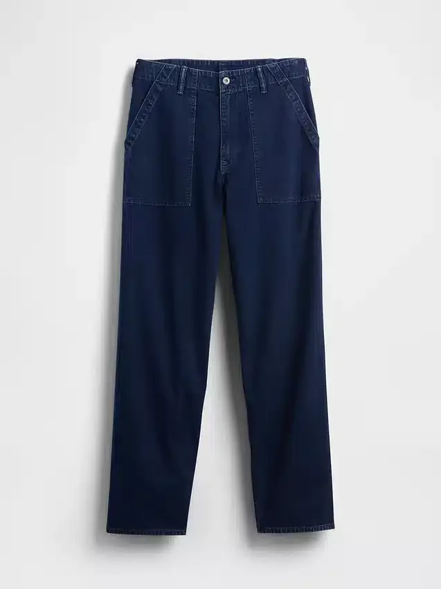 Jeans larghi in tela