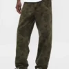 Jeans larghi in tela a motivi floreali