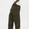 Jeans larghi in tela a motivi floreali