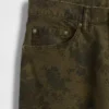 Jeans larghi in tela a motivi floreali