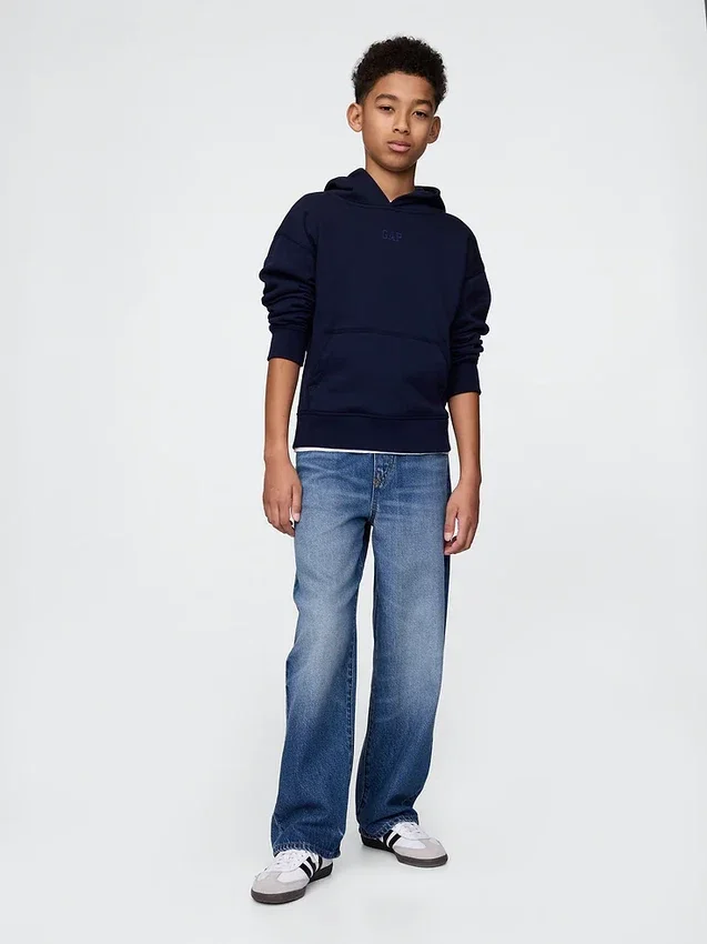 Jeans larghi ultrasoft da bambino senza bottoni