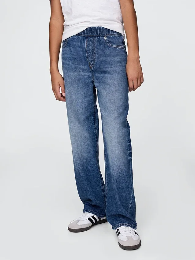 Jeans larghi ultrasoft da bambino senza bottoni