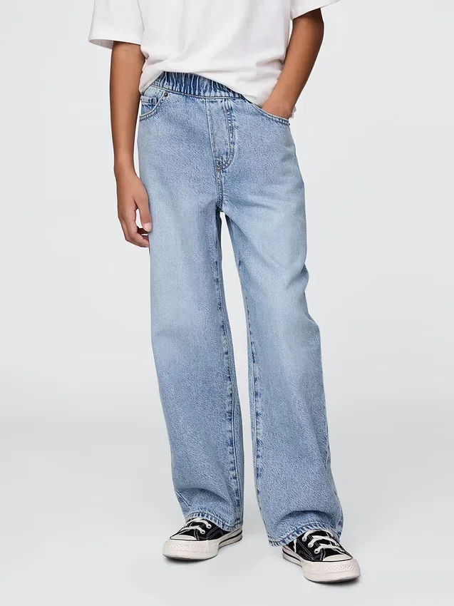 Jeans larghi ultrasoft da bambino senza bottoni