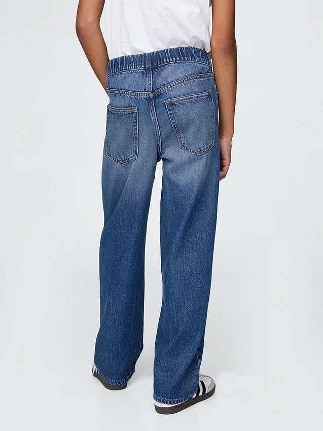 Jeans larghi ultrasoft da bambino senza bottoni