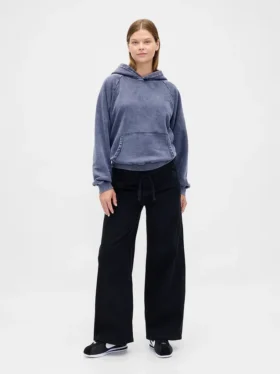 Jeans premaman a gamba larga con pannello centrale