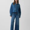Jeans premaman a gamba larga con pannello intero