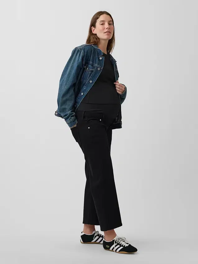 Jeans premaman a gamba larga con pannello intero