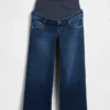 Jeans premaman a gamba larga con pannello intero