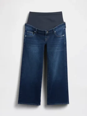Jeans premaman a gamba larga con pannello intero