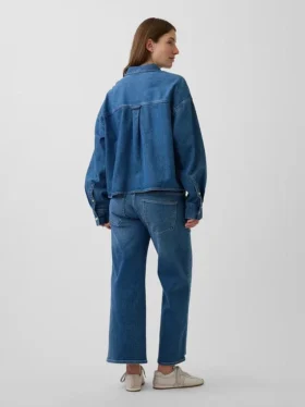 Jeans premaman a gamba larga con pannello intero