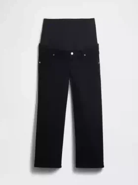 Jeans premaman a gamba larga con pannello intero