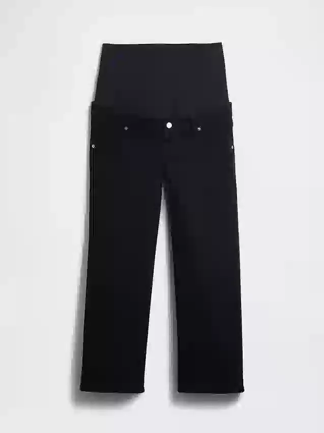 Jeans premaman a gamba larga con pannello intero