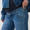Jeans premaman a gamba larga con pannello intero