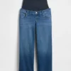 Jeans premaman a gamba larga con pannello intero