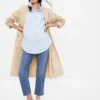 Jeans premaman a vita alta dritti con inserto laterale