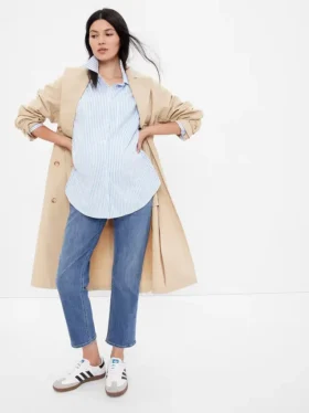 Jeans premaman a vita alta dritti con inserto laterale