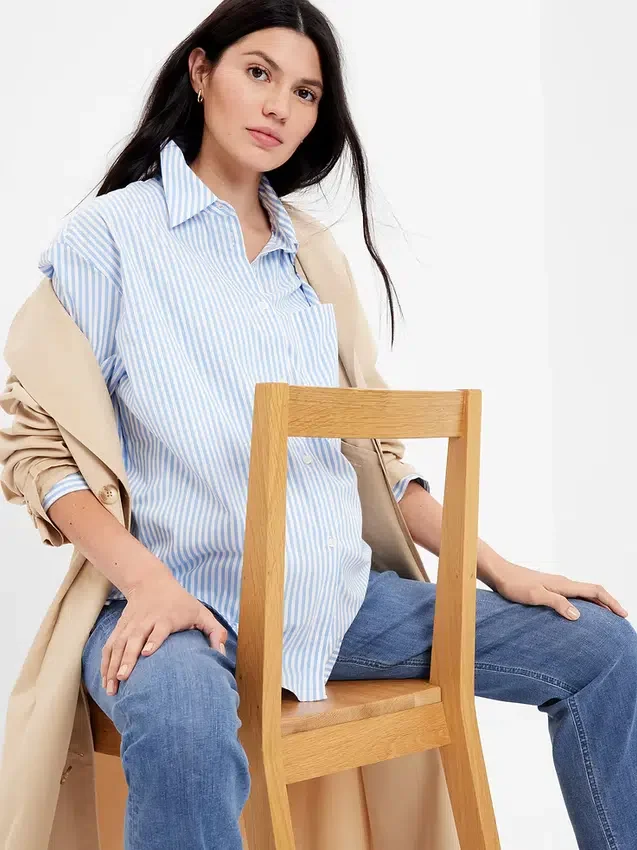 Jeans premaman a vita alta dritti con inserto laterale