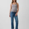 Jeans premaman a vita alta, slim, dritti e corti in stile anni '90