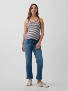 Jeans premaman a vita alta, slim, dritti e corti in stile anni '90