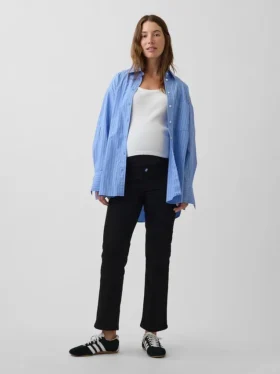 Jeans premaman a vita alta, slim, dritti e corti in stile anni '90