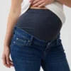 Jeans premaman a vita alta, slim, dritti e corti in stile anni '90