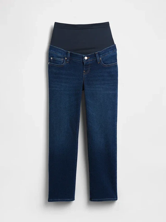 Jeans premaman a vita alta, slim, dritti e corti in stile anni '90
