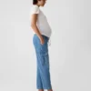 Jeans premaman cargo con pannello intero